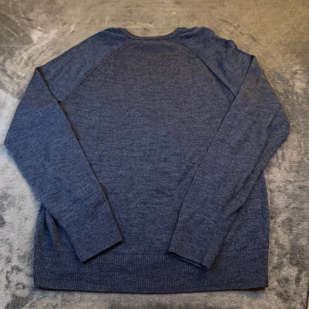 Banana Republic Blue 100% Merino Wool Raglan Crew‎ Neck Sweater Mens Medium